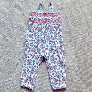 Carter's Floral Romper Jumpsuit 12M Ruched Cottagecore Easter Spring Flowers